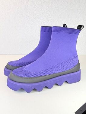 Issey Miyake x United Nude Purple Knit Platform Ankle Boots Size EU 35 US 5